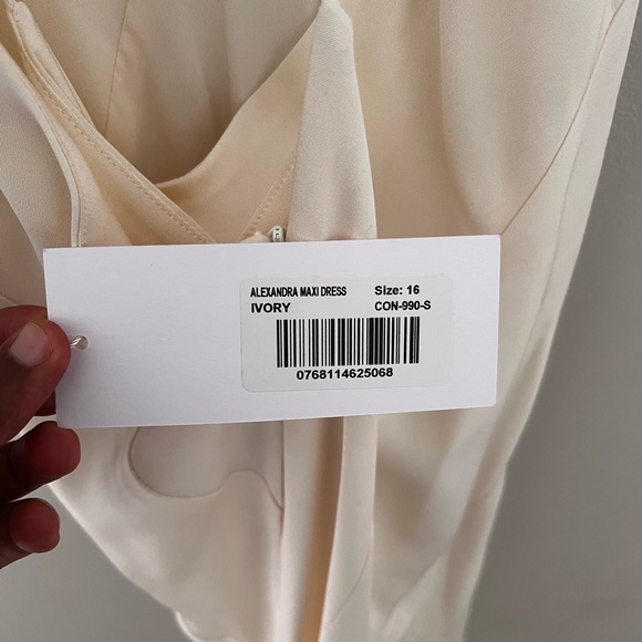 Michael Lo Sordo Alexandra Silk Wedding  Maxi Dress Ivory Size 12 - Picture 12 of 16